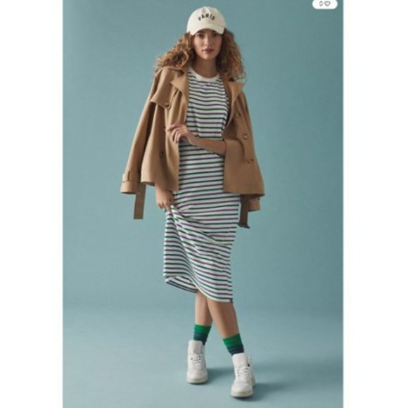 NWT-If by Sea x Anthropologie Khaki Cropped Trench Coat - M - Picture 1 of 6